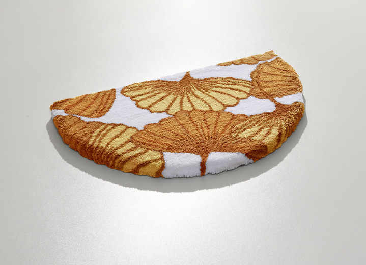 Badgarnituren - Badgarnitur mit Ginkgoblätter-Motiv, in Größe 100 (Vorleger halbrund, 50/ 80 cm) bis 112 (WC-Deckelbezug, 47/ 50 cm), in Farbe CAPPUCCINO Ansicht 15