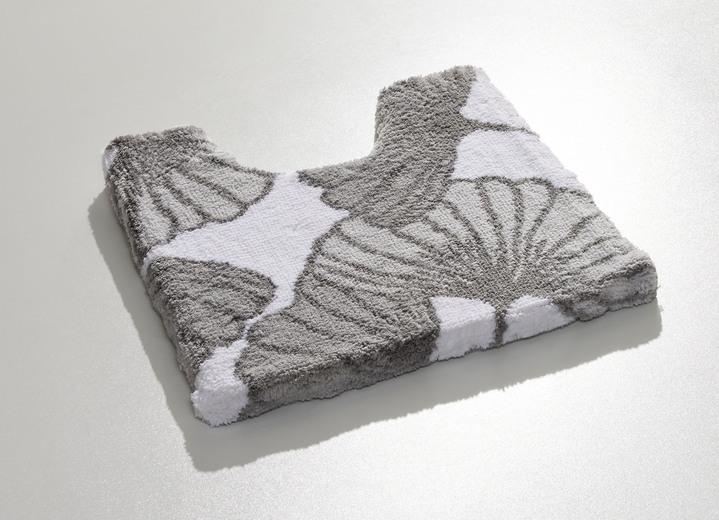 Badgarnituren - Badgarnitur mit Ginkgoblätter-Motiv, in Größe 100 (Vorleger halbrund, 50/ 80 cm) bis 112 (WC-Deckelbezug, 47/ 50 cm), in Farbe CAPPUCCINO Ansicht 7