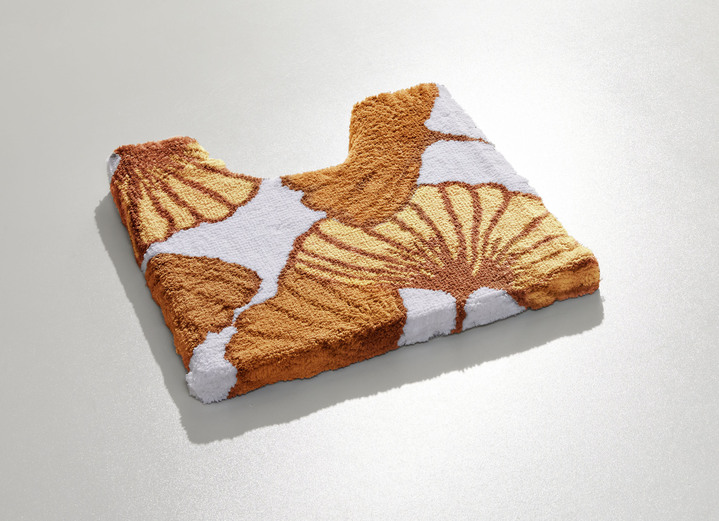 Badgarnituren - Badgarnitur mit Ginkgoblätter-Motiv, in Größe 100 (Vorleger halbrund, 50/ 80 cm) bis 112 (WC-Deckelbezug, 47/ 50 cm), in Farbe CAPPUCCINO Ansicht 19