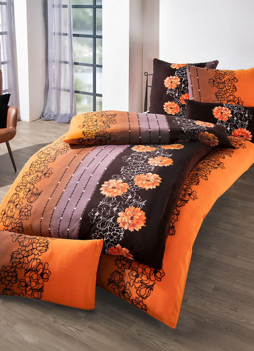 Bettwäschegarnituren - Flauschige Teddy-Plüsch Bettwäsche-Garnitur, in Größe 111 (40/80 cm + 135/200 cm) bis 412 (4-teiliges Sparset: 2x 80/80 cm + 2x 135/200 cm), in Farbe BRAUN-TERRA Ansicht 1