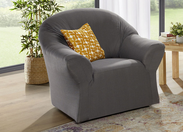 Sessel- & Sofaüberwürfe - Bi-elastische Stretchbezüge aus dem Hause Webana, in Größe 101 (Sesselbezug) bis 112 (Stuhlbezug, 2er-Set), in Farbe BEIGE Ansicht 8