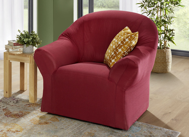 Sessel- & Sofaüberwürfe - Bi-elastische Stretchbezüge aus dem Hause Webana, in Größe 101 (Sesselbezug) bis 112 (Stuhlbezug, 2er-Set), in Farbe BEIGE Ansicht 10