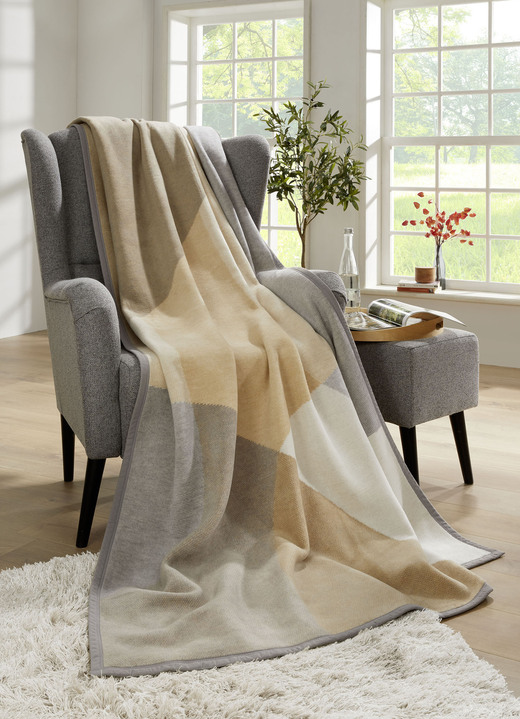 Decken - Schlafdecke mit Veloursbandeinfassung, in Farbe NATUR Ansicht 1