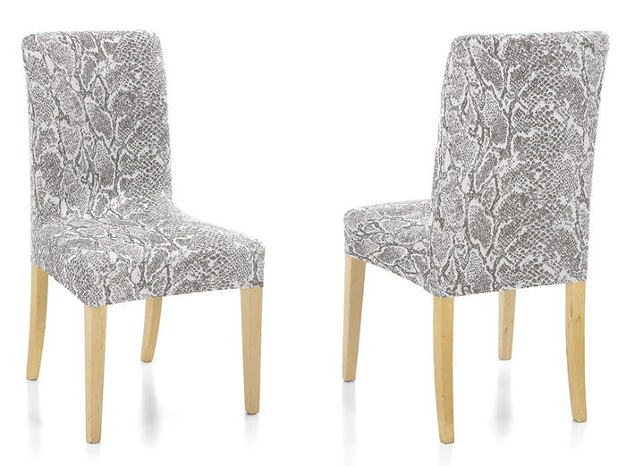 Sessel- & Sofaüberwürfe - Pflegeleichte Stretchbezüge in Schlangenoptik, in Größe 101 (Sesselbezug) bis 113 (Ohrensessel-Bezug), in Farbe CREME Ansicht 5