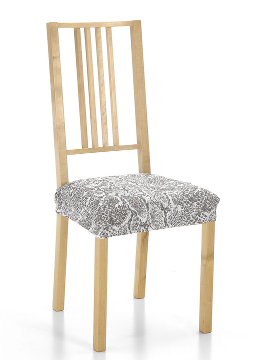 Sessel- & Sofaüberwürfe - Pflegeleichte Stretchbezüge in Schlangenoptik, in Größe 101 (Sesselbezug) bis 113 (Ohrensessel-Bezug), in Farbe CREME Ansicht 6