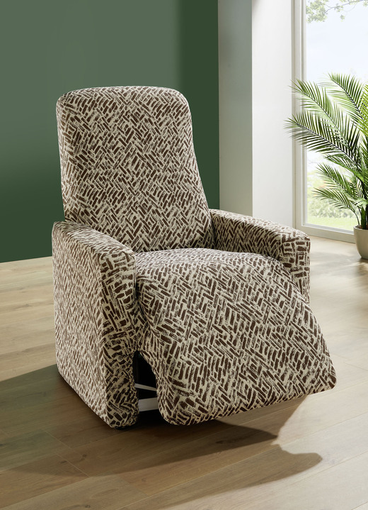 Sessel- & Sofaüberwürfe - Angenehme Stretchbezüge, in Größe 101 (Sesselbezug) bis 113 (Ohrensessel-Bezug), in Farbe CREME Ansicht 3