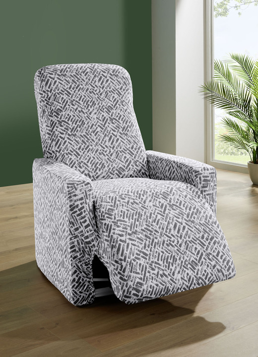 Sessel- & Sofaüberwürfe - Angenehme Stretchbezüge, in Größe 101 (Sesselbezug) bis 113 (Ohrensessel-Bezug), in Farbe CREME Ansicht 11