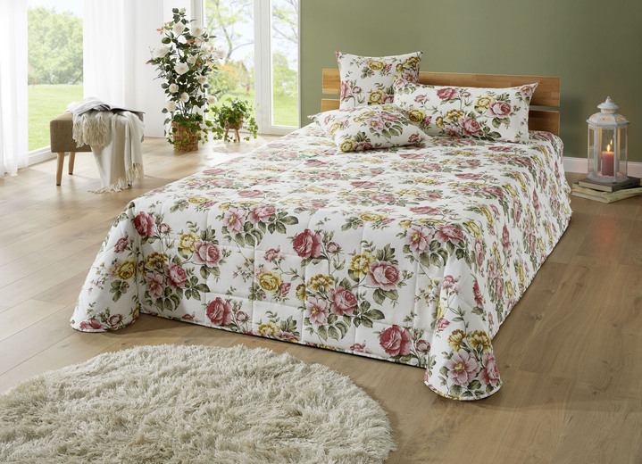 Tagesdecken - Tagesdecke mit Karosteppung und Kissenbezüge, in Größe 873 (für Einzelbett, 135x210 cm) bis 924 (Kissenbezug, 40x 80 cm), in Farbe GELB Ansicht 10