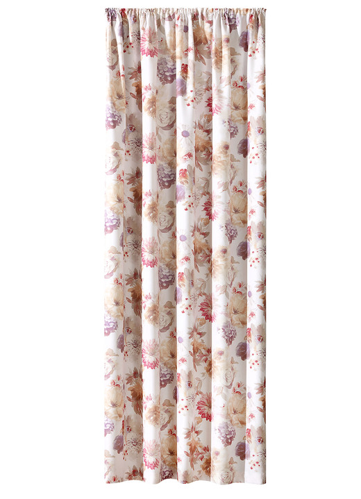 Klassisch - Floral gestaltete Übergardine, in Größe 358 (H145xB140 cm) bis 456 (H245xB140 cm), in Farbe ROSÉ Ansicht 2