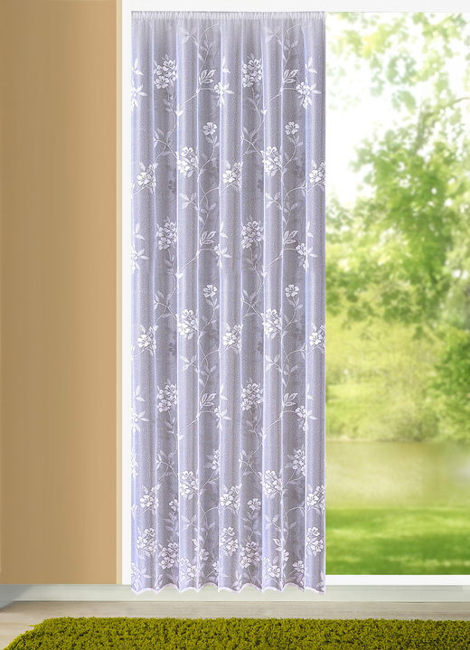 Klassisch - Bezaubernder Langstore mit Universalschienenband, in Größe 217 (H220xB300 cm) bis 298 (H245xB600 cm), in Farbe WEISS Ansicht 1