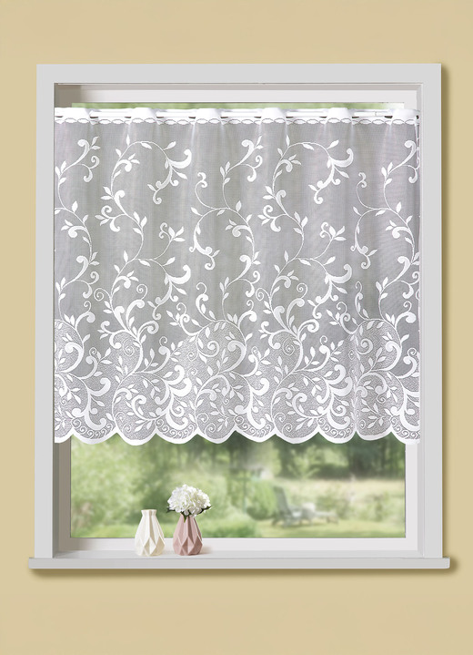 Kurzgardinen - Fabelhafter Kleinfenster-Store, in Größe 879 (80x100 cm) bis 898 (120x200 cm), in Farbe WEISS Ansicht 1