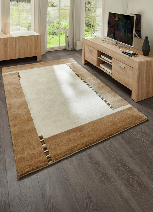 Modern - Handgefertigte Brücken und Teppiche, in Größe 113 (Brücke, 70x140 cm) bis 292 (Teppich, 250x350 cm), in Farbe BEIGE Ansicht 1