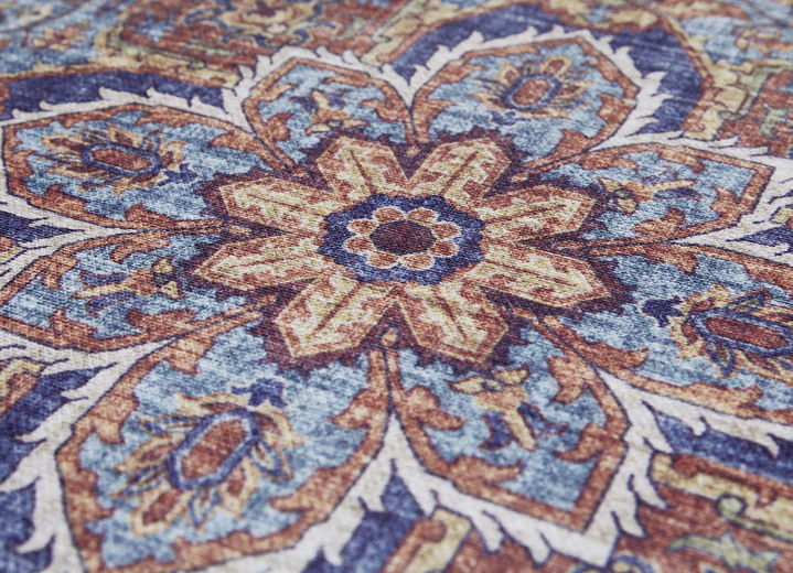 Klassisch - Pflegeleichte, gewebte Brücken und Teppiche, in Größe 113 (Brücke, 80x150 cm) bis 301 (Teppich, ø 100 cm), in Farbe GRAU Ansicht 10