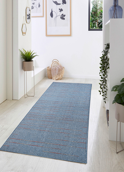 Läufer & Stufenmatten - Erstklassige Läufer nach Maß, in Größe 102 (Läufer, 67 cm breit) bis 106 (Läufer, 100 cm breit), in Farbe BLAU Ansicht 1