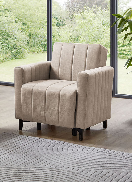 Polstergruppen - Frei im Raum aufstellbare Polstermöbel mit Bettfunktion, in Farbe BEIGE, in Ausführung Sessel Ansicht 1