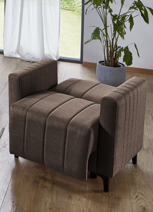 Polstergruppen - Frei im Raum aufstellbare Polstermöbel mit Bettfunktion, in Farbe GRAU, in Ausführung Polstergruppe, 2-teilig (1 Dreisitzer, 1 Zweisitzer) Ansicht 28