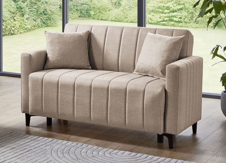 Polstergruppen - Frei im Raum aufstellbare Polstermöbel mit Bettfunktion, in Farbe GRAU, in Ausführung Polstergruppe, 2-teilig (1 Dreisitzer, 1 Zweisitzer) Ansicht 23