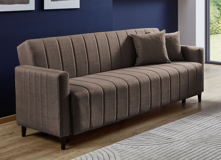 Polstergruppen - Frei im Raum aufstellbare Polstermöbel mit Bettfunktion, in Farbe GRAU, in Ausführung Polstergruppe, 2-teilig (1 Dreisitzer, 1 Zweisitzer) Ansicht 15