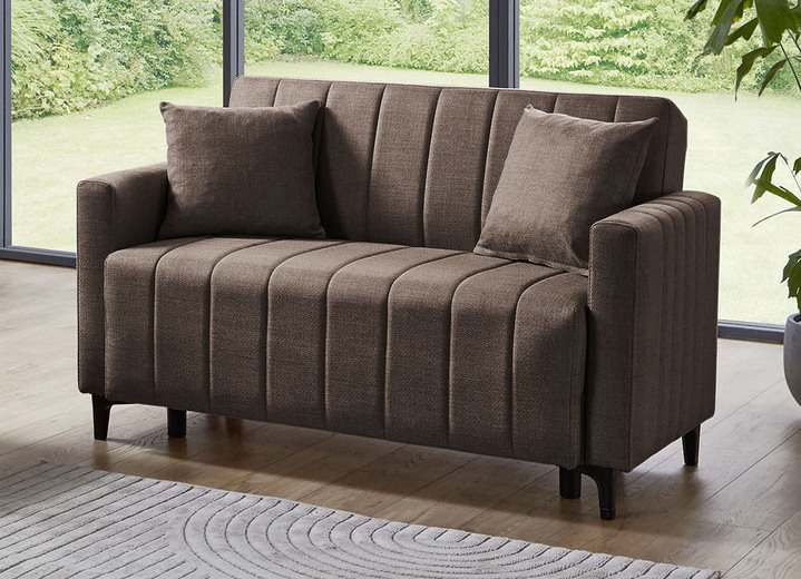 Polstergruppen - Frei im Raum aufstellbare Polstermöbel mit Bettfunktion, in Farbe GRAU, in Ausführung Polstergruppe, 2-teilig (1 Dreisitzer, 1 Zweisitzer) Ansicht 19