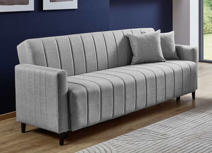 Polstergruppen - Frei im Raum aufstellbare Polstermöbel mit Bettfunktion, in Farbe GRAU, in Ausführung Polstergruppe, 2-teilig (1 Dreisitzer, 1 Zweisitzer) Ansicht 17