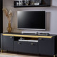 TV- & Hifi-Möbel - TV-Longboard mit LED-Beleuchtung, in Farbe SCHWARZ-GOLD, in Ausführung groß