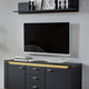 TV- & Hifi-Möbel - TV-Longboard mit LED-Beleuchtung, in Farbe SCHWARZ-GOLD, in Ausführung groß