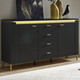 Sideboards - Sideboard mit LED-Beleuchtung und Softclose, in Farbe WEISS-GOLD