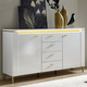 Sideboards - Sideboard mit LED-Beleuchtung und Softclose, in Farbe WEISS-GOLD