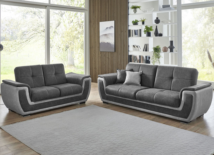 Polstergruppen - Polstermöbel mit Liegefunktion und Bettkasten, in Farbe GRAU-CREME, in Ausführung Polsterecke Ansicht 6