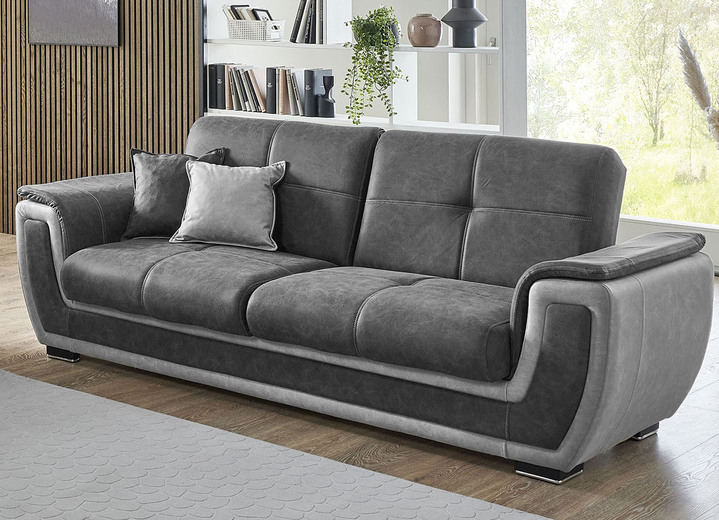 Polstergruppen - Polstermöbel mit Liegefunktion und Bettkasten, in Farbe GRAU-CREME, in Ausführung Polsterecke Ansicht 25