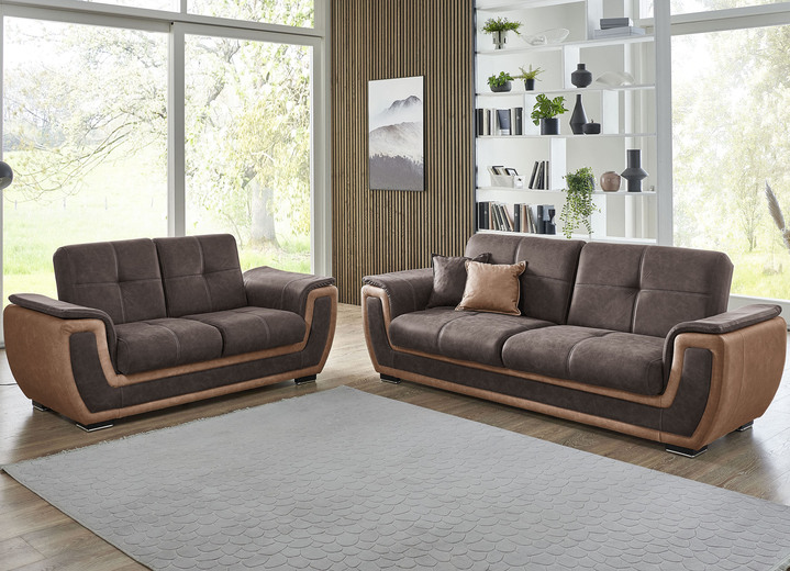 Polstergruppen - Polstermöbel mit Liegefunktion und Bettkasten, in Farbe GRAU-CREME, in Ausführung Polsterecke Ansicht 7