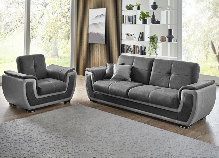 Polstergruppen - Polstermöbel mit Liegefunktion und Bettkasten, in Farbe GRAU-CREME, in Ausführung Polsterecke Ansicht 21