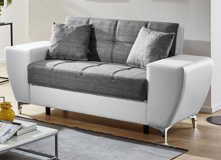 Polstergruppen - Frei im Raum aufstellbare Polstermöbel mit Bettkasten und Liegefunktion, in Farbe BRAUN-BRAUN, in Ausführung Dreisitzer Ansicht 9