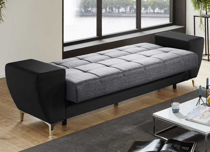 Polstergruppen - Frei im Raum aufstellbare Polstermöbel mit Bettkasten und Liegefunktion, in Farbe BRAUN-BRAUN, in Ausführung Dreisitzer Ansicht 21