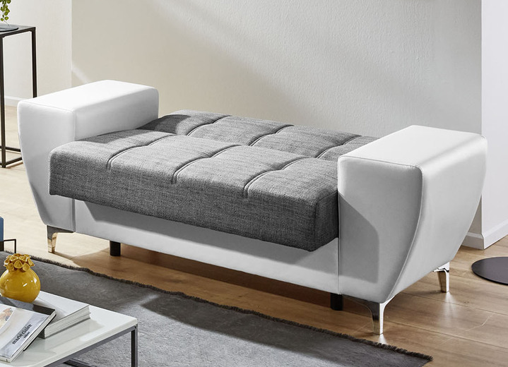 Polstergruppen - Frei im Raum aufstellbare Polstermöbel mit Bettkasten und Liegefunktion, in Farbe BRAUN-BRAUN, in Ausführung Dreisitzer Ansicht 10