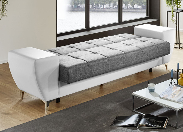 Polstergruppen - Frei im Raum aufstellbare Polstermöbel mit Bettkasten und Liegefunktion, in Farbe BRAUN-BRAUN, in Ausführung Dreisitzer Ansicht 19