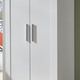Schlafzimmerschränke - Schrank mit Griffen in Aluminium-Optik, in Farbe EICHE SONOMA, in Ausführung 2-türig – Farbe WEISS – Ansicht 1