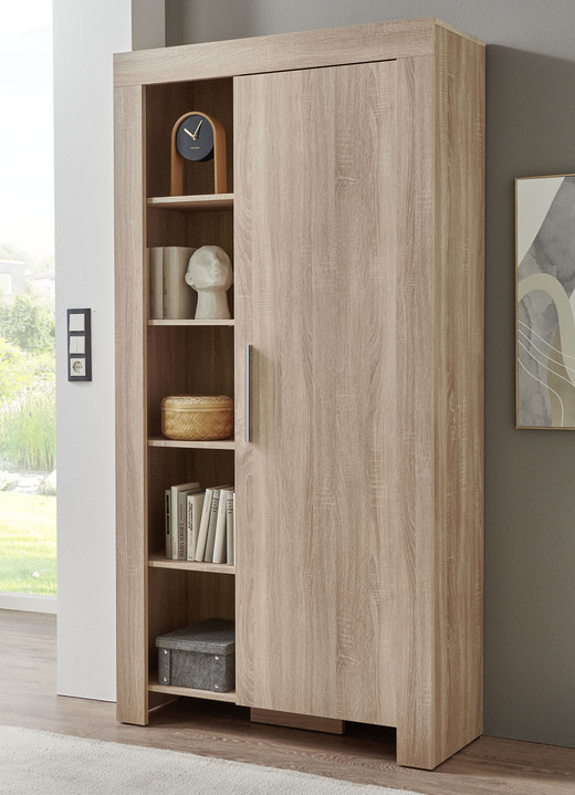 Schlafzimmerschränke - Schrank mit Griffen in Aluminium-Optik, in Farbe EICHE SONOMA, in Ausführung 2-türig Ansicht 4