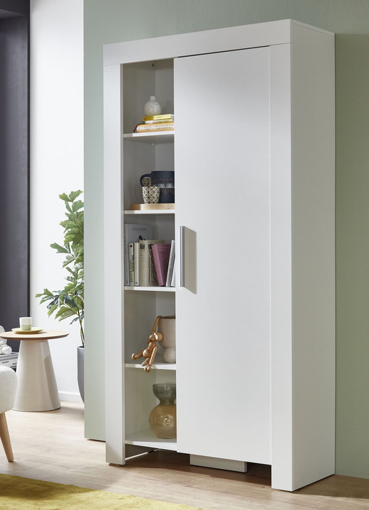 Schlafzimmerschränke - Schrank mit Griffen in Aluminium-Optik, in Farbe EICHE SONOMA, in Ausführung 2-türig Ansicht 3