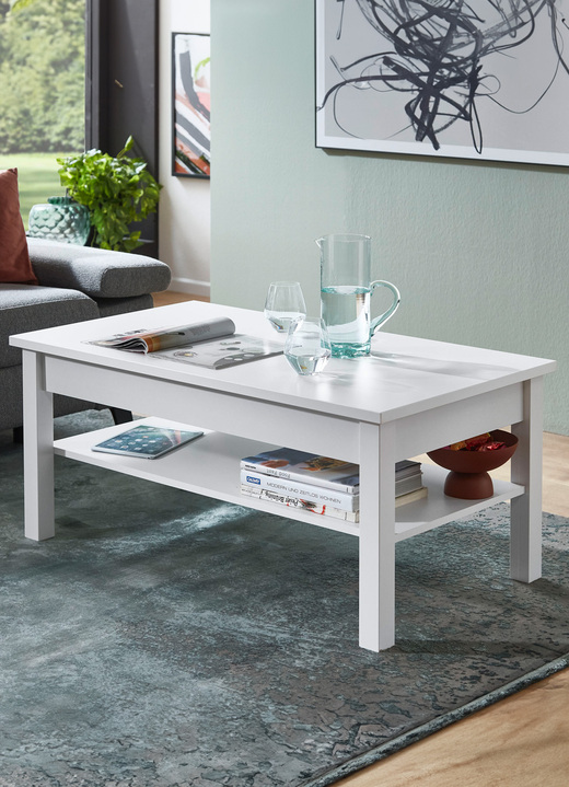 Couchtische - Couchtisch mit großer Ablagefläche, in Farbe WEISS
