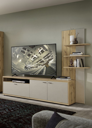 TV-Longboard mit Wandpaneel