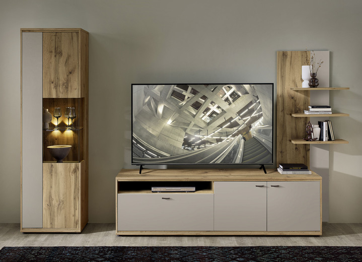 Wohnwände - Wohnwand mit LED-Beleuchtung, in Farbe ARTISAN EICHE-GRAFIT Ansicht 5