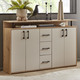 Sideboards - Stylisches Highboard, in Farbe EICHE SONOMA-WEISS