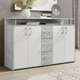 Sideboards - Stylisches Highboard, in Farbe EICHE SONOMA-WEISS