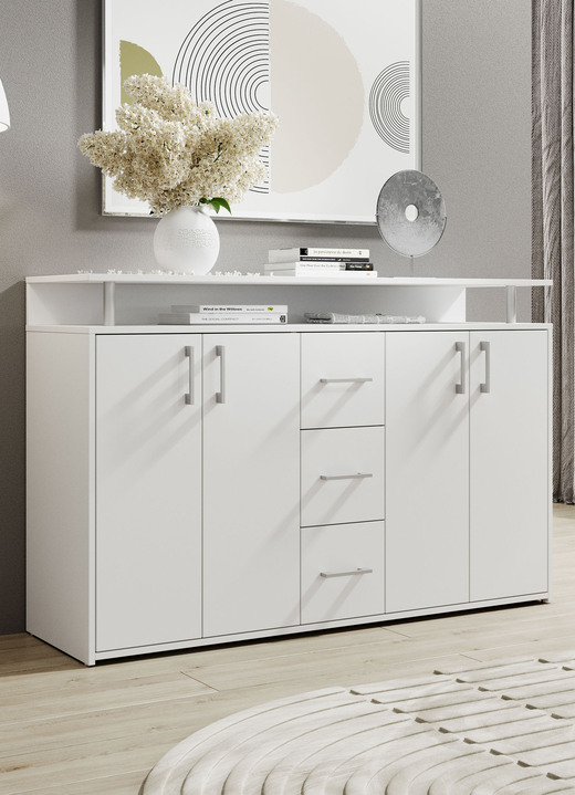 Sideboards - Stylisches Highboard, in Farbe WEISS Ansicht 1