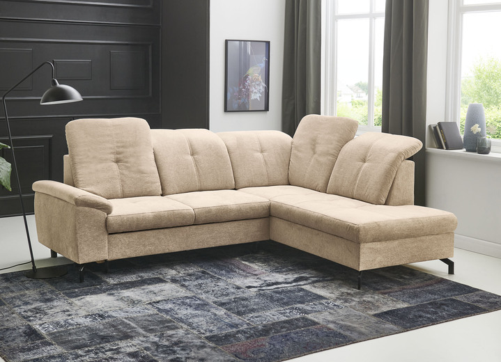 Polsterecken - Moderne Polsterecke mit Bettfunktion und Bettkasten, in Farbe BEIGE Ansicht 1