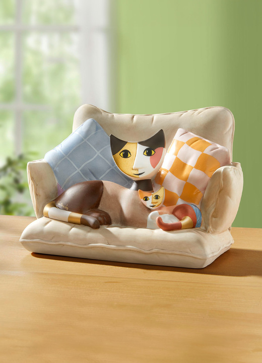 Figuren - Katzenmama auf Sofa aus der Rosina-Wachtmeister-Kollektion, in Farbe BUNT
