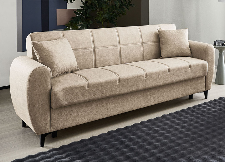 Polstergruppen - Frei im Raum aufstellbare Polstermöbel mit Bettfunktion, in Farbe BEIGE, in Ausführung Zweisitzer Ansicht 33