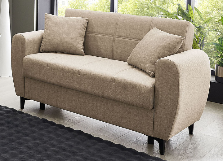 Polstergruppen - Frei im Raum aufstellbare Polstermöbel mit Bettfunktion, in Farbe BEIGE, in Ausführung Zweisitzer Ansicht 1