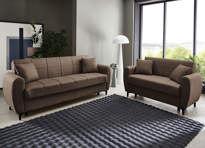 Polstergruppen - Frei im Raum aufstellbare Polstermöbel mit Bettfunktion, in Farbe BEIGE, in Ausführung Zweisitzer Ansicht 10